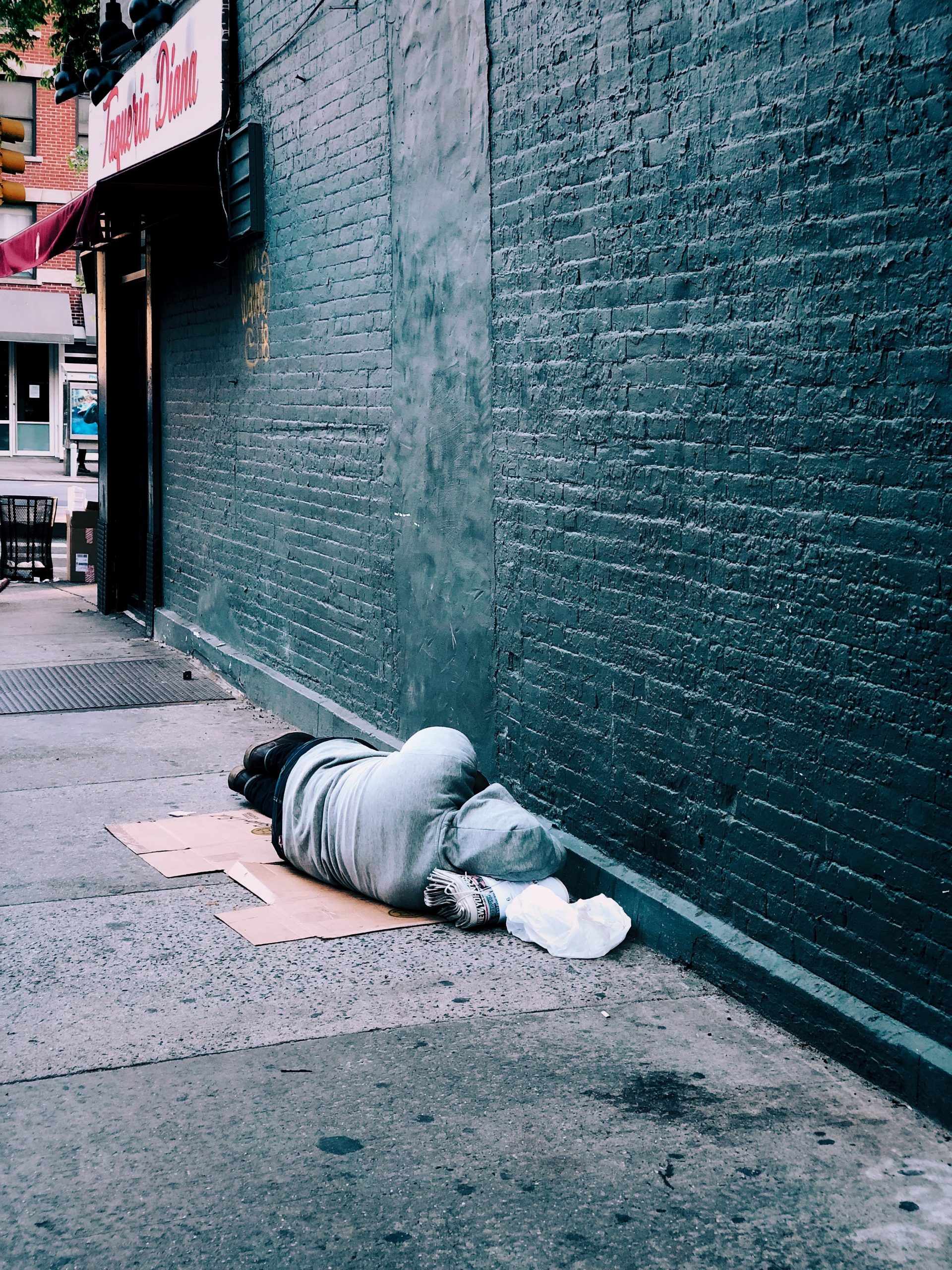 homeless man on street