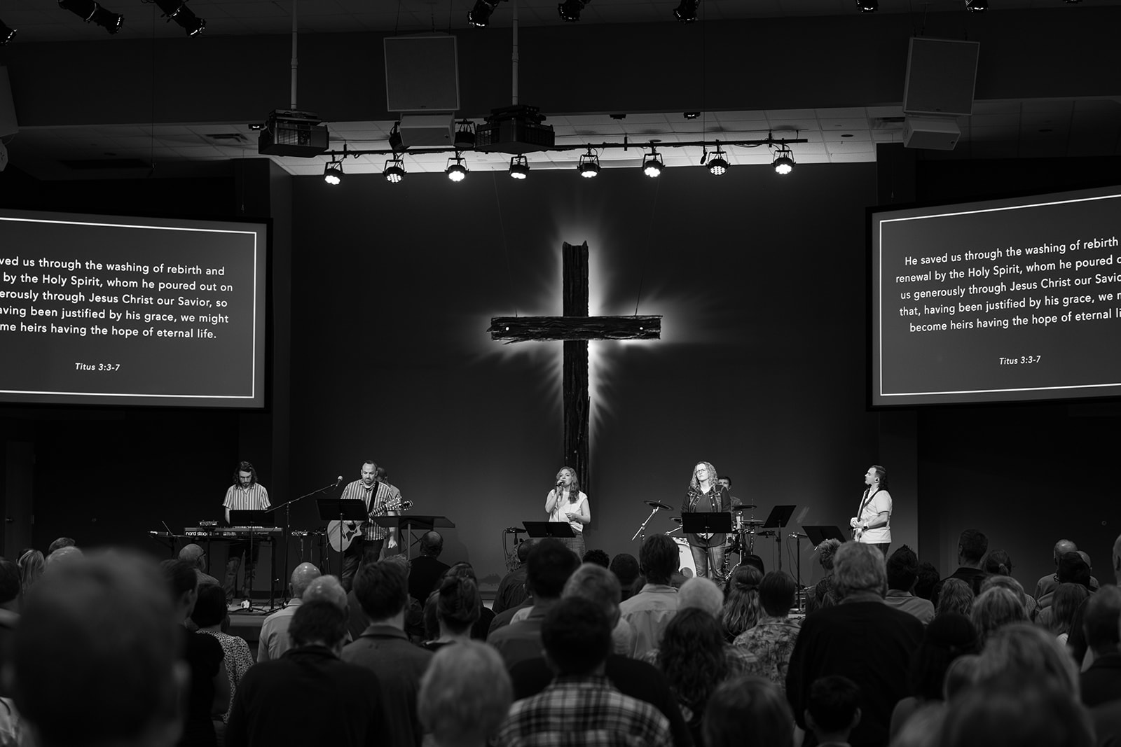 The Grace Fellowship congregation singing together on a Sunday morning