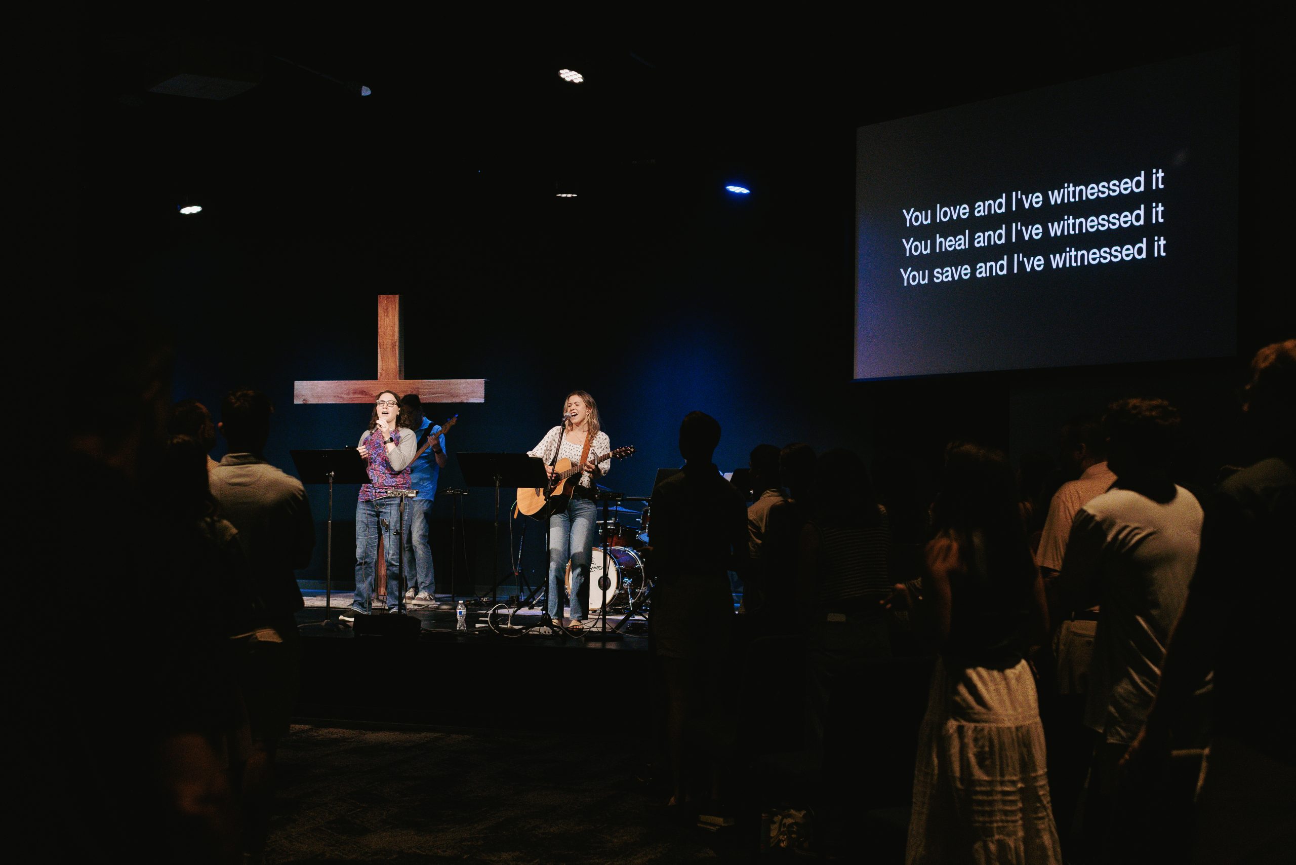 Musicians leading the congregation in song