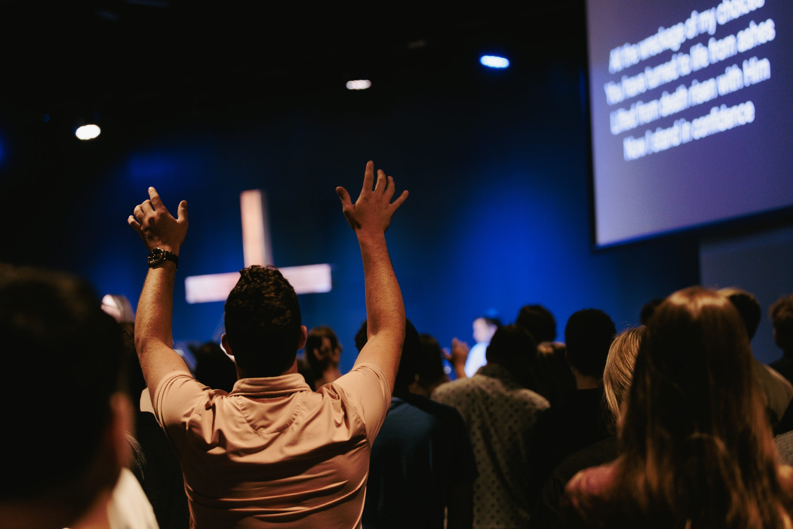 The congregation singing at the Fort Thomas campus